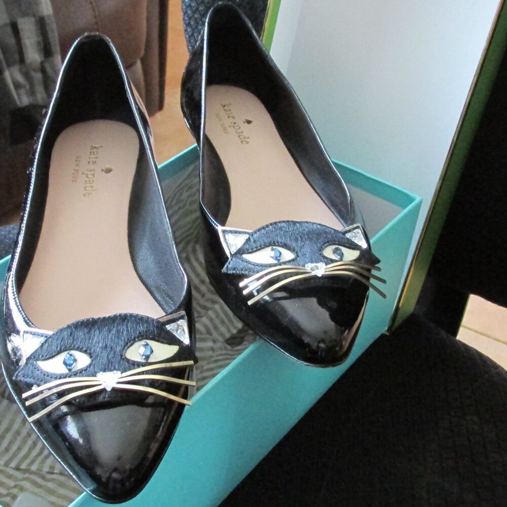 Kate Spade Shoes | Kate Spade Natasha Embellished Cat Flats Size 7.5
